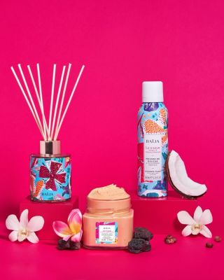 Rituál k propojení harmonie v péči o tělo i domov - sprchová pěna, tělový krém a vonný difuzér. Exotická květinová vůně🌸...